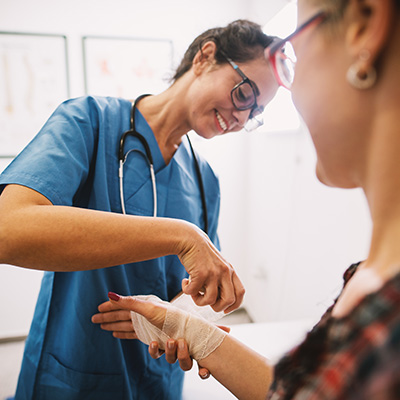 nurse with patient